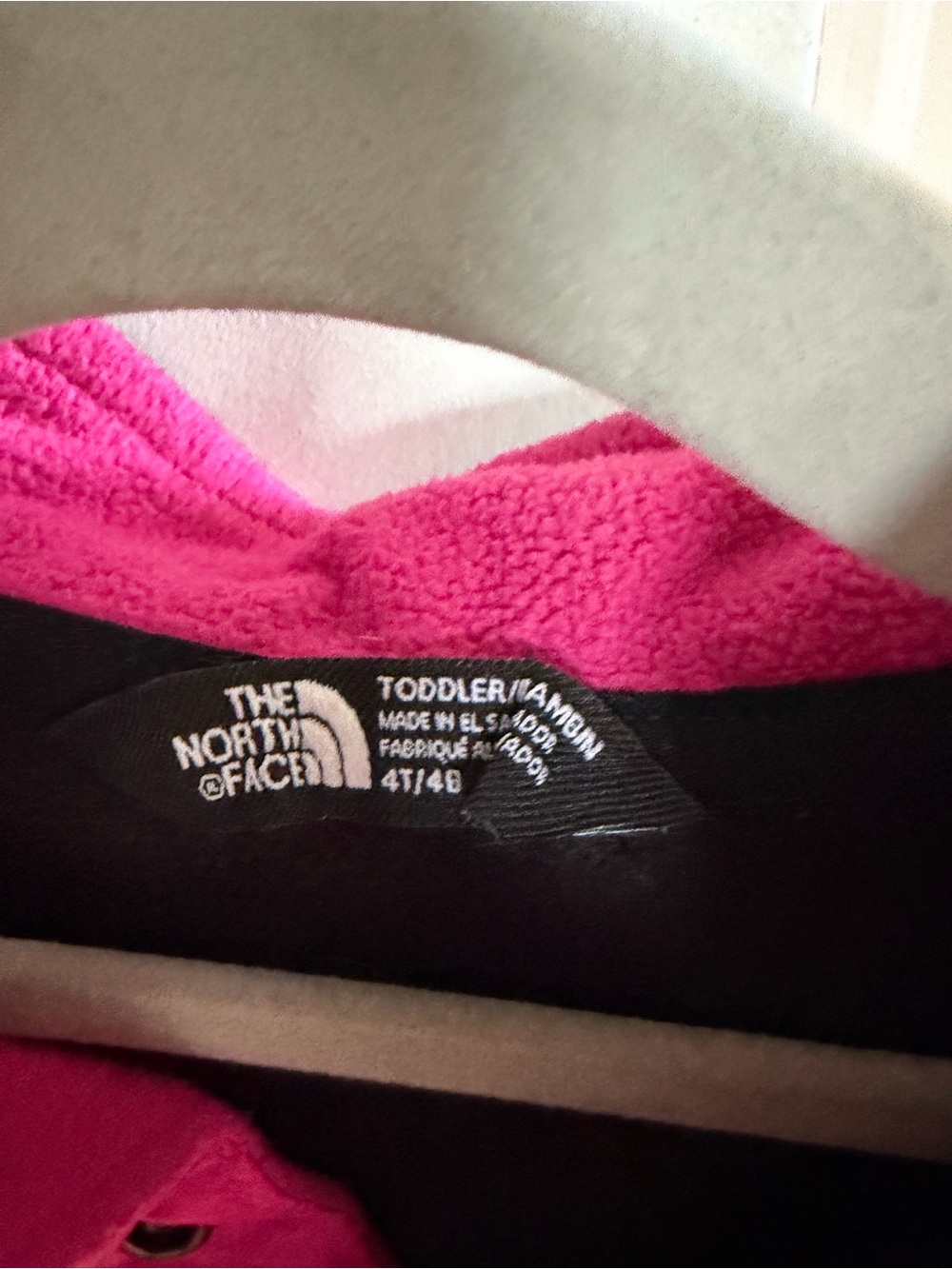 The North Face Toddler Pink & Black Fleece Pullover - Picture 2 of 2